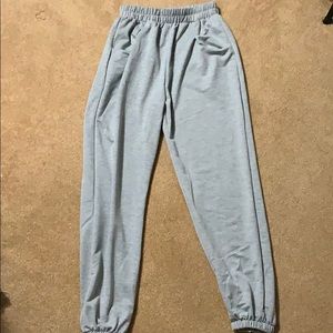 Solid Elastic Waist Sweatpants